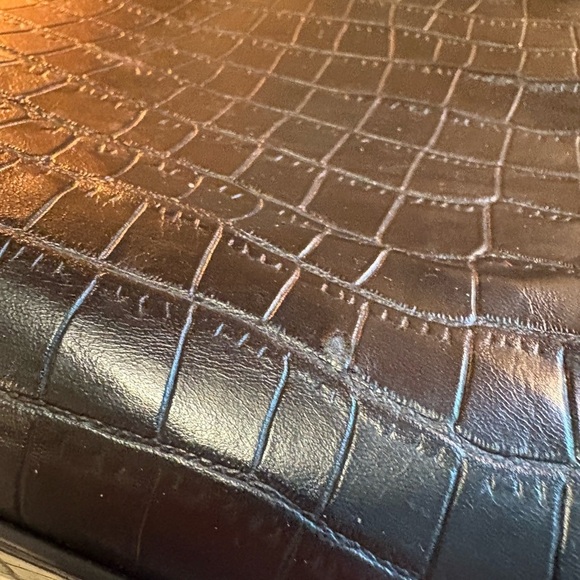 London Fog Satchel Bag Black Brielle Croco Purse - Picture 12 of 14